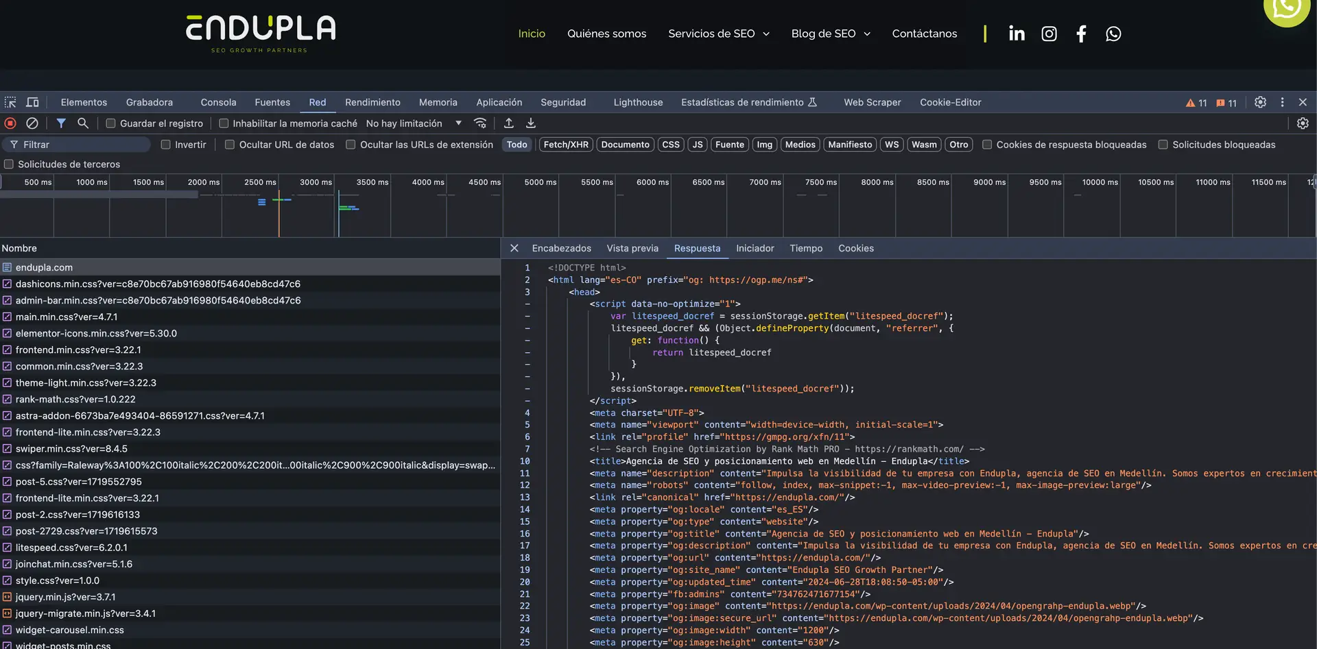 seo javascript, Juan David Ortiz - SEO en Medellín inspeccionar código para evaluar ssr SEO Técnico