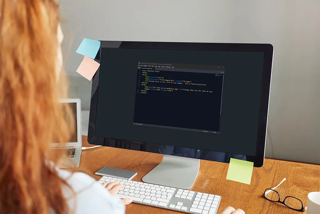 Imagen de código html al text para imagen en sitio web